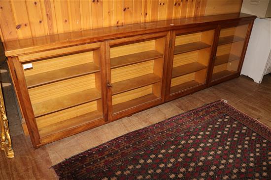 Pine glazed dwarf bookcase